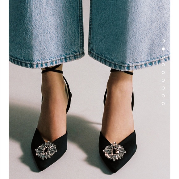 NWT Zara Sparkly strappy heeled shoes - Picture 5 of 5